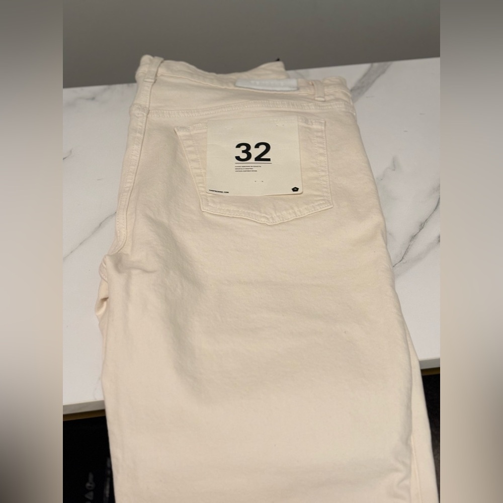 Re/done 70s Stove Pipe Straight Jeans NWT 32 Vintage White - Picture 11 of 16